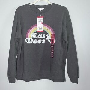 Wildfox Charcoal Sweatshirt Rainbow Easy does it New with tags XS